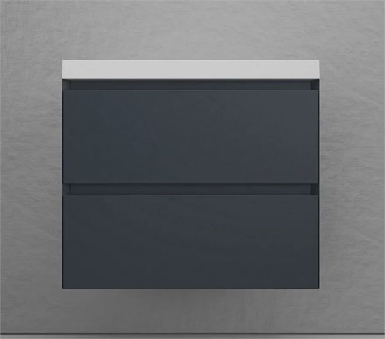 STYLE LINE Тумба подвесная "Манхэттен 70" ЭМАЛЬ под ASTI 70 2 ящика PLUS графит ЛС-00002363