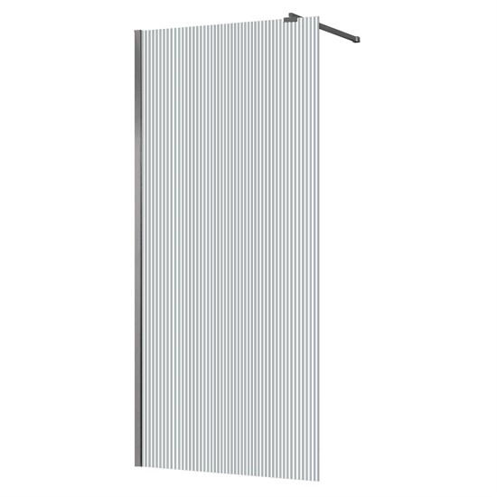 AZARIO Душевая перегородка Walk-in 900х1950 рифленое стекло 8 мм, профиль графит матовый (AZ-251-90-MGR-CRF) AZ-251-90-MGR-CRF