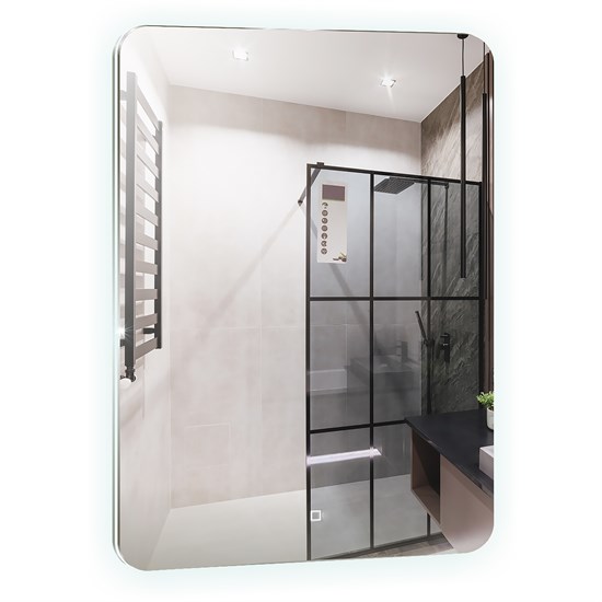 AZARIO Зеркало Шампань - Lite 600х800 открытая подсветка, сенсорный выключатель с функцией диммера, универсальный монтаж (LED-00003025) LED-00003025