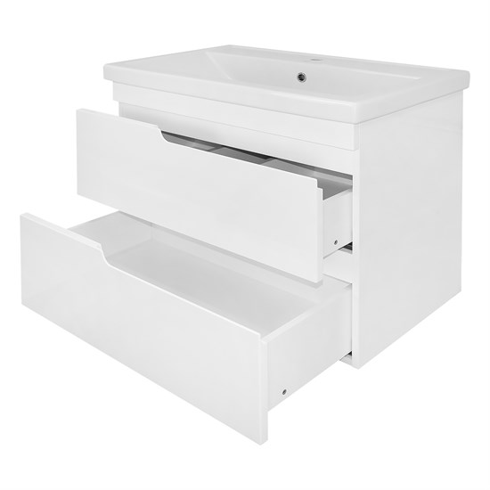 AZARIO Комплект Тумба Loranto KANTRI 80/2 800х460х650 подвесная, с раковиной Фостер 80, белый глянец (CS00097255) CS00097255