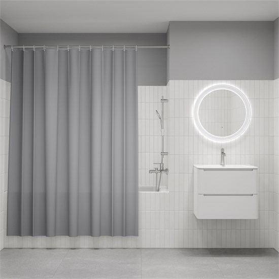 IDDIS Штора для ванной, 200x180 см, Полиэстер, светло-серый, , BS07P18i11 BS07P18i11