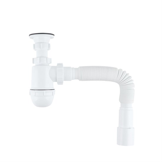 IDDIS Сифон бутылочный Optima Home 1.1/4x40мм, с выпуском и гофротрубой 40/50мм (900BVG0010VD) 900BVG0010VD