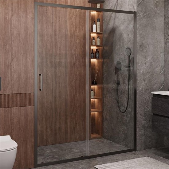 CEZARES Molveno Душевая дверь в нишу раздвижная ширина 140 см профиль - оружейная сталь / стекло - прозрачное MOLVENO-BF-1-140-C-GM-IV