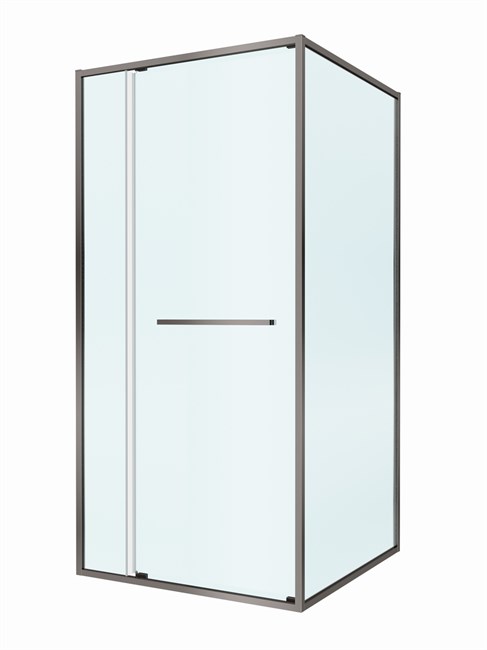CEZARES Lux Душевой уголок прямоугольный двери раздвижные размер 100x80 см, цвет профиль - оружейная сталь / стекло - прозрачное LUX-AH-FS-11-100/80-C-GM