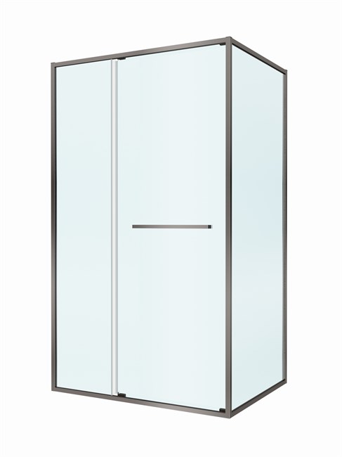 CEZARES Lux Душевой уголок прямоугольный двери раздвижные размер 120x80 см, цвет профиль - оружейная сталь / стекло - прозрачное LUX-AH-FS-11-120/80-C-GM