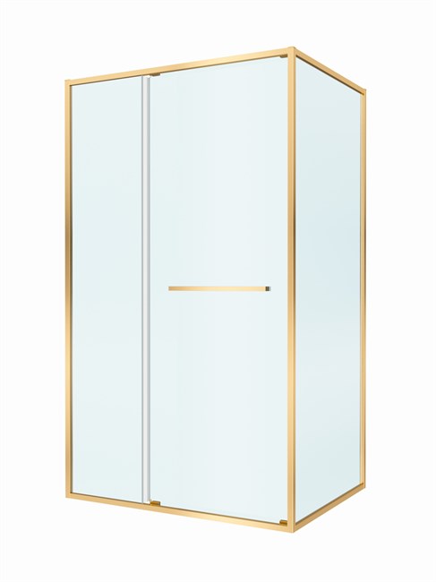 CEZARES Lux Душевой уголок прямоугольный двери раздвижные размер 120x90 см, цвет профиль - золото брашированное / стекло - прозрачное LUX-AH-FS-11-120/90-C-BORO