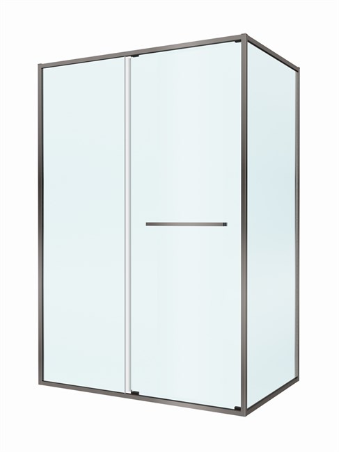 CEZARES Lux Душевой уголок прямоугольный двери раздвижные размер 130x100 см, цвет профиль - оружейная сталь / стекло - прозрачное LUX-AH-FS-11-130/100-C-GM