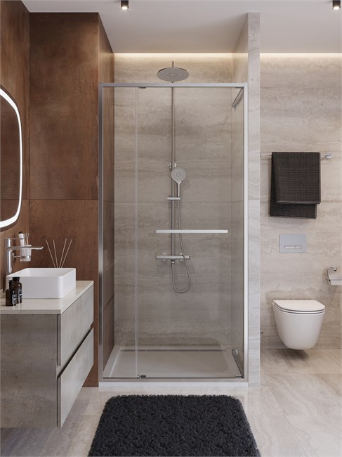 CEZARES Lux Душевая дверь в нишу раздвижная ширина 100 см, цвет профиль - хром / стекло - прозрачное LUX-B-FS-11-100-C-CR