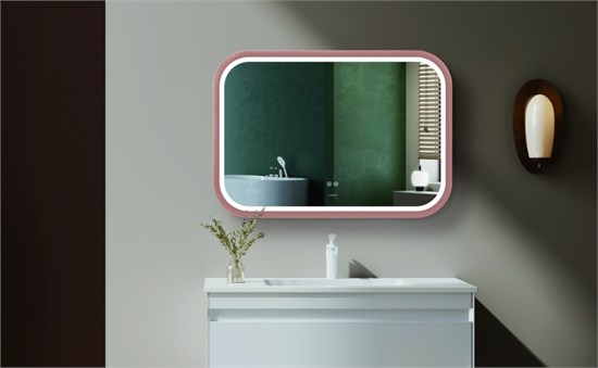 ESBANO Зеркало с подсветкой прямоугольное (ШxВ) 100x70 см, цвет золото розовое ESMR3310KDG