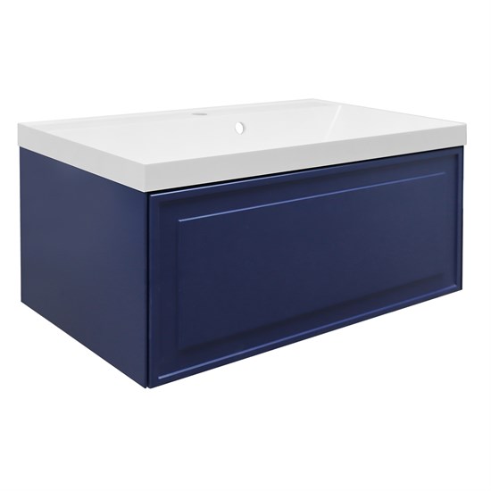 AZARIO Комплект Тумба Belloni 80 795х450х400 подвесная, механизм открывания Push to Open, с раковиной Астория 80, синий (CS00098084) CS00098084