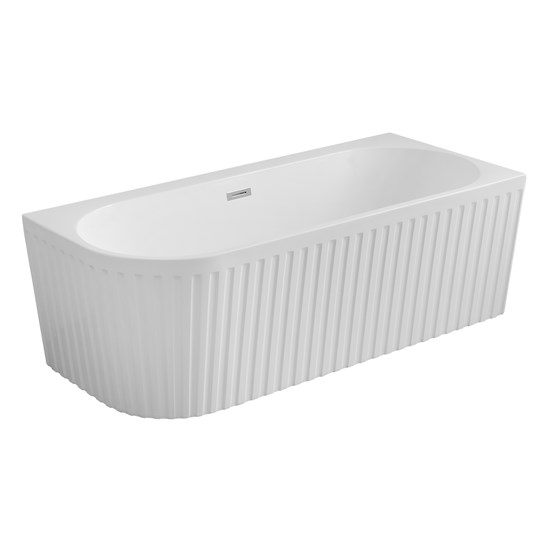 AZARIO Ванна акриловая LAGO GARDA 1500х750х580 пристенная, рифленая, правосторонняя, в комплекте с сифоном и металлической рамой (AZ-6724-A2 R 15075) AZ-6724-A2 R 15075