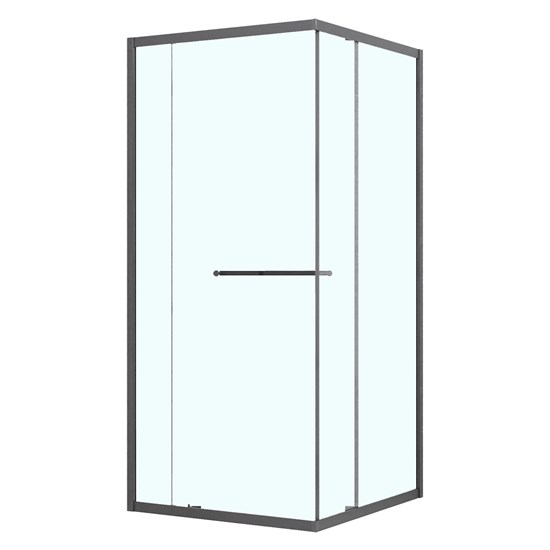 AZARIO Душевое ограждение MONAKO 1000х1000х1950 сдвижная дверь, прозрачное стекло 6 мм, профиль графит матовый (AZ-L47-100-MGR-CL) AZ-L47-100-MGR-CL