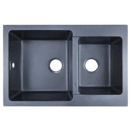 AZARIO Кухонная мойка Ostin 770x510х210 искусственный мрамор, двойная, сифон в комплекте, цвет черный (CS00105244) CS00105244