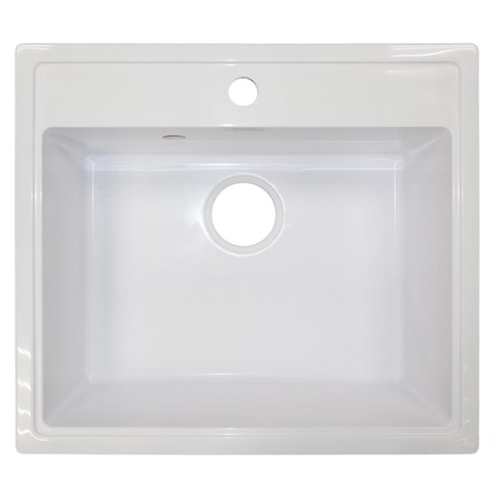 AZARIO Кухонная мойка Onda 565x505x200 искусственный мрамор, сифон в комплекте, цвет белый (CS00105221) CS00105221