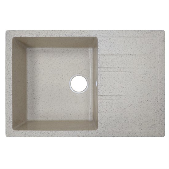 AZARIO Кухонная мойка Rio 750x505x185 искусственный мрамор, с "крылом", сифон в комплекте, цвет песочный (CS00105228) CS00105228