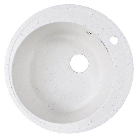 AZARIO Кухонная мойка Solo 505x505x190 искусственный мрамор, сифон в комплекте, цвет белый крап (CS00105233) CS00105233