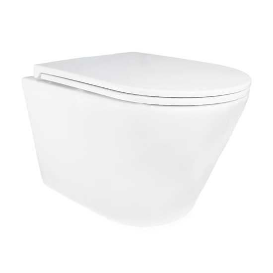 AZARIO Унитаз подвесной SONGO 360х520х365 безободковый, система смыва "Скрытое Торнадо", с быстросъемным сиденьем "Микролифт" (AZ-5180T-WHT) AZ-5180T-WHT