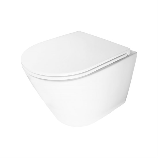 AZARIO Унитаз подвесной BLISS 360х485х365 безободковый, система смыва "Скрытое Торнадо", с быстросъемным сиденьем "Микролифт" (AZ-5179T-WHT) AZ-5179T-WHT