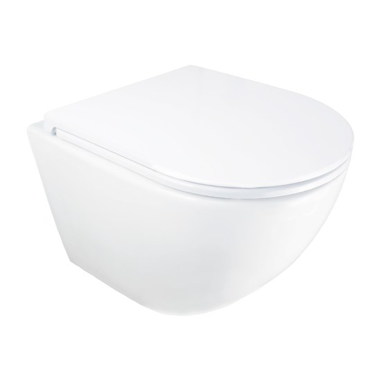 AZARIO Унитаз подвесной ADAGIO 360х485х365 безободковый, система смыва "Скрытое Торнадо", с быстросъемным сиденьем "Микролифт" (AZ-5177T-WHT) AZ-5177T-WHT