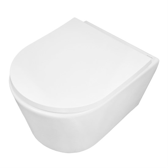 AZARIO Унитаз подвесной Velo 490х360х360 безободковый, система смыва "Скрытое Торнадо", с быстросъемным сиденьем "Микролифт" (AZ-1273WHD) AZ-1273WHD