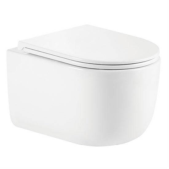 AZARIO Унитаз подвесной SERENATA 360х485х35 безободковый, система смыва "Скрытое Торнадо", с быстросъемным сиденьем "Микролифт" (AZ-5101T-WHT) AZ-5101T-WHT