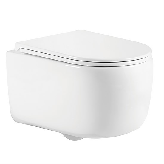 AZARIO Унитаз подвесной NATA 360х515х350 безободковый, система смыва "Скрытое Торнадо", с быстросъемным сиденьем "Микролифт" (AZ-5102T-WHT) AZ-5102T-WHT