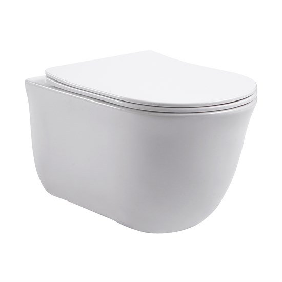 AZARIO Унитаз подвесной LISTA 490х365х340 безободковый, система смыва "Скрытое Торнадо", с быстросъемным сиденьем "Микролифт" (AZ-1177T) AZ-1177T