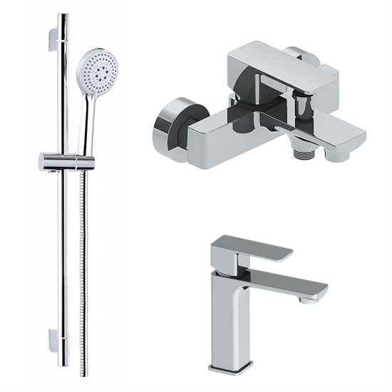 AZARIO Набор смесителей 3 в 1 для ванны CADEO, хром (AZ-15940501+AZ-15944501+AZ-15782010) AZ-15940501+AZ-15944501+AZ-15782010