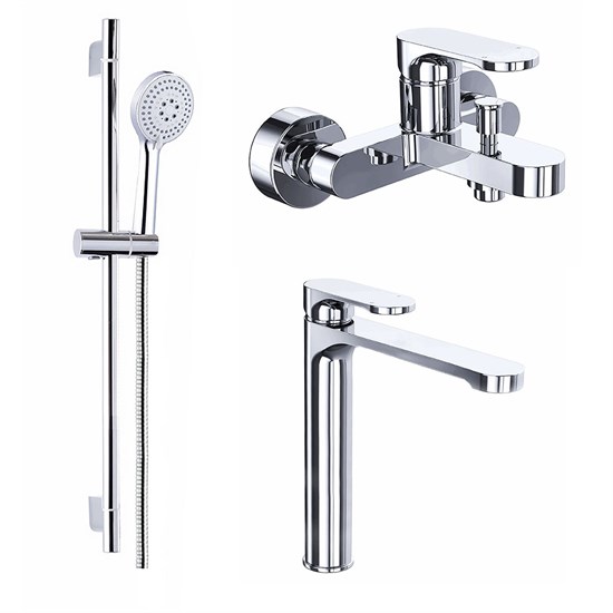 AZARIO Набор смесителей 3 в 1 для ванны VIANO, хром (AZ-15830501+AZ-15834551+AZ-15782010) AZ-15830501+AZ-15834551+AZ-15782010