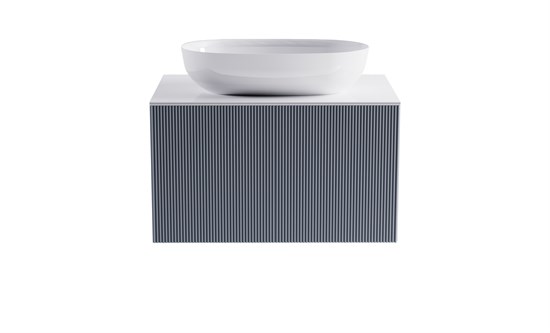 ASTRA-FORM Тумба подвесная М-40 80см 1ящ цв NCS S 3005-R80B мат./волна, раковина Атрия бел гл., столешница Solid бел гл. 4631177713569