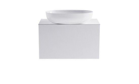 ASTRA-FORM Тумба подвесная М-40 80см 1ящ цв белый мат./волна, раковина Атрия бел гл., столешница Solid бел гл. 4631177713590