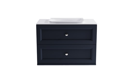 ASTRA-FORM Тумба подвесная Классик  90 с 2ящ RAL7024 мат. с раковиной Ретро бел гл. и столешницей Solid бел гл. 4631177714382