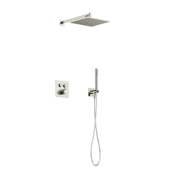 SANCOS Душевой комплект с термостатом Linn, с внутренней частью, брашированный никель, PVD покрытие, арт. SC9022BN SC9022BN