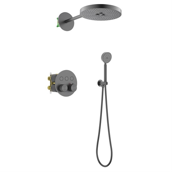 TIMO Душевая система встроенная с термостатом Saona черное золото (SX-2308/18SM) SX-2308/18SM