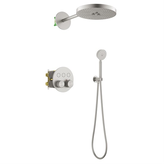 TIMO Душевая система встроенная с термостатом Saona никель (SX-2308/13SM) SX-2308/13SM