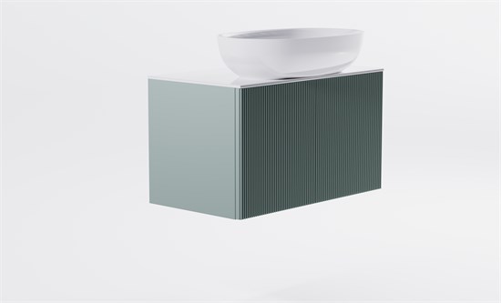 ASTRA-FORM Тумба подвесная М-40 Slim 70см 1ящ NCS S 3005-B80G мат./волна, раковина Атрия бел гл., столешница Solid бел гл. 4631177714467