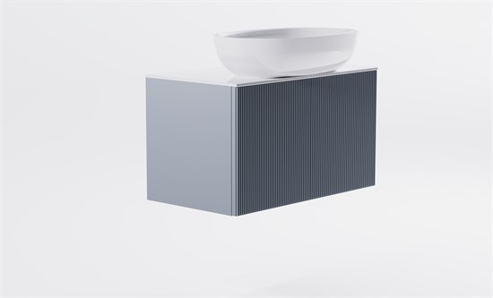 ASTRA-FORM Тумба подвесная М-40 Slim 70см 1ящ NCS S 3005-R80B мат./волна, раковина Атрия бел гл., столешница Solid бел гл. 4631177714474