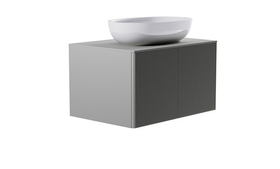 ASTRA-FORM Тумба подвесная М-40 70см 1ящ NCS S 3502-y мат./волна, раковина Атрия бел гл, столешница Solid в цвете 4631177714702