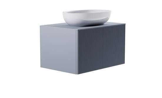 ASTRA-FORM Тумба подвесная М-40 70см 1ящ NCS S 3005-R80B мат./волна, раковина Атрия бел гл, столешница Solid в цвете 4631177714726