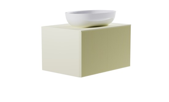 ASTRA-FORM Тумба подвесная М-40 70см 1ящ RAL1013 мат./волна, раковина Атрия бел гл, столешница Solid в цвете 4631177714733