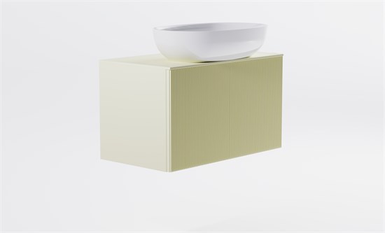 ASTRA-FORM Тумба подвесная М-40 Slim 70см 1ящ RAL1013 мат./волна, раковина Атрия бел гл, столешница Solid в цвете 4631177715938