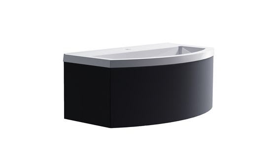 ASTRA-FORM Нижний шкаф Венеция2.0 100 с 1 ящиком темно-серый (RAL7024 матовый)  + Раковина "Венеция 100" 3100001ral7024+04010019