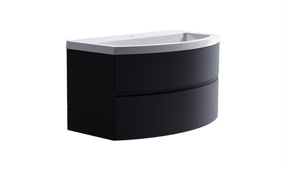 ASTRA-FORM Нижний шкаф Венеция2.0  80 с 2 ящиками темно-серый (RAL7024 матовый) + Раковина "Венеция 80" 03100004ral7024+04010022