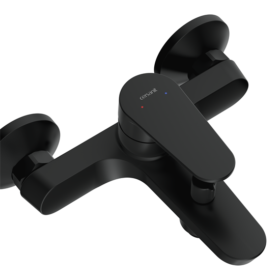 CERSANIT Смеситель для ванны LARA (с поворотоным дивертором) однорычажный черный A68156