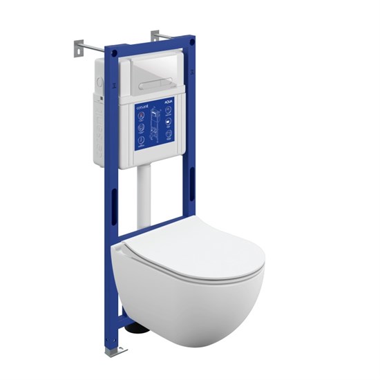 CERSANIT Комплект BRASKO SMART DPL EO slim инсталляция AQUA 40 SMART M кнопка ESTETICA пластик белый LP А69334