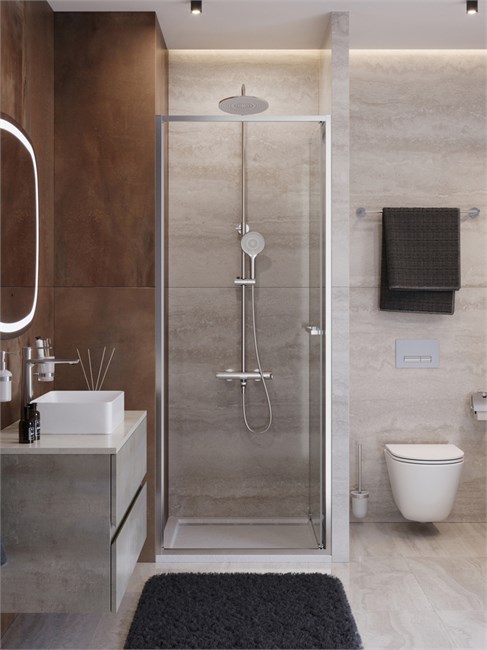 CEZARES Lux Душевая дверь в нишу раздвижная ширина 80 см, цвет профиль - хром / стекло - прозрачное LUX-B-FS-1-80-C-CR