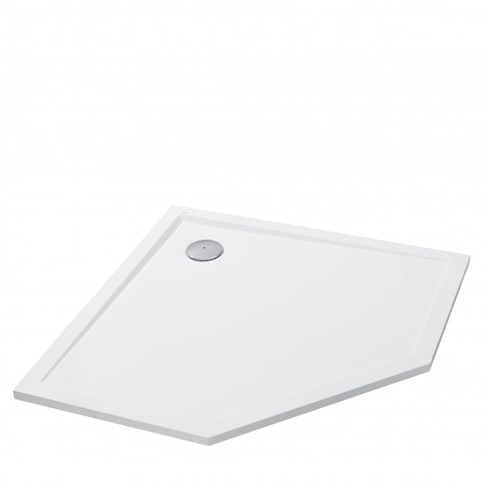 AQUATON Душевой поддон из литьевого мрамора Калифорния М 100х100 пятиугольный белый 1A739836CA010 1A739836CA010