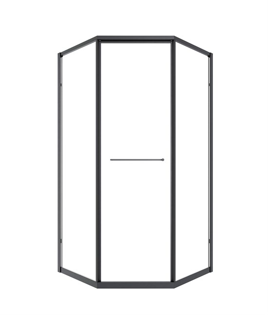 TIMO Душевой угол TTSS-100/03C-8R, раздвиж 1000*1000*2000, проф черный, стекло проз 8 мм T35R