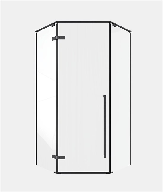 TIMO Душевой угол TTSSP-100/03C-8, распаш 1000*1000*2000, проф черный, стекло проз 8 мм T71
