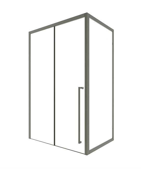 TIMO Душевая дверь TDSS-120/13C-8R, раздвиж 1200*2000, проф никель + торцевое стекло TSS-1000/13C-8 1000*2000, проф никель T48R+T61